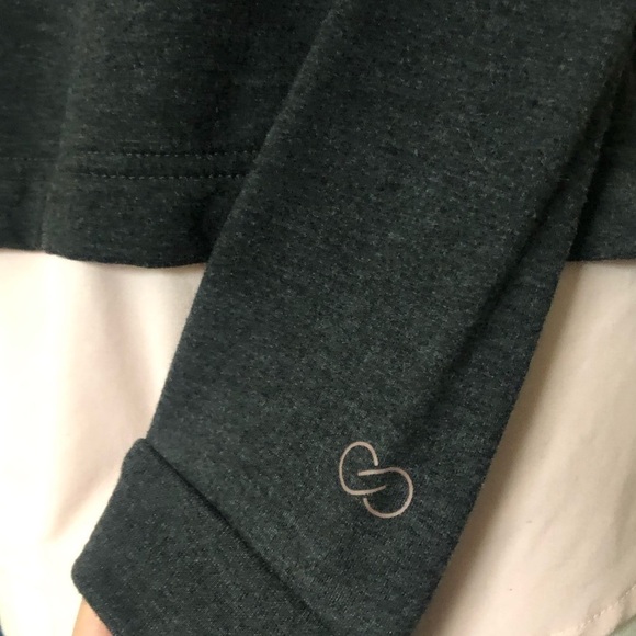 CALIA Drop Tail Mixed Media Gray & Pink Hoodie, Sm - Picture 4 of 10